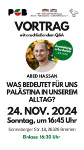 "Was bedeutet für uns Palästina im Alltag?" Vortrag von Abed Hassan @ Sonnebergstr.18