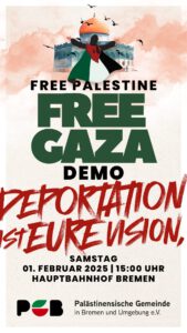 Free-Gaza-Demo am 1. Februar 2025 @ Hauptbahnhof