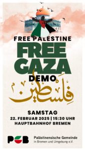 Free Gaza! Free Palestine! Kundgebung und Demonstration ab Hauptbahnhof